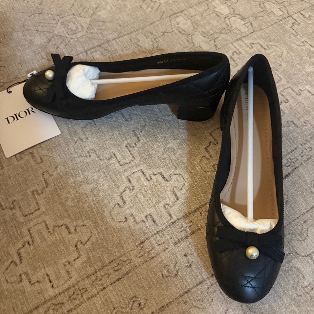 Dior Ballet Flat Black Quilted Cannage Calfskin